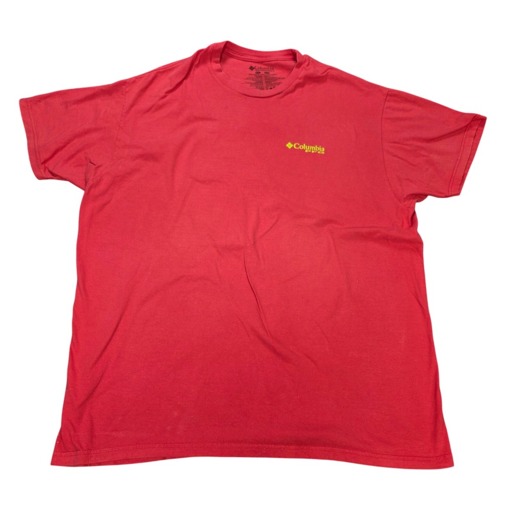 Columbia‎ PFG Mahi Mahi Graphic T-Shirt Men's Size XXL Red Short Sleeve Cotton